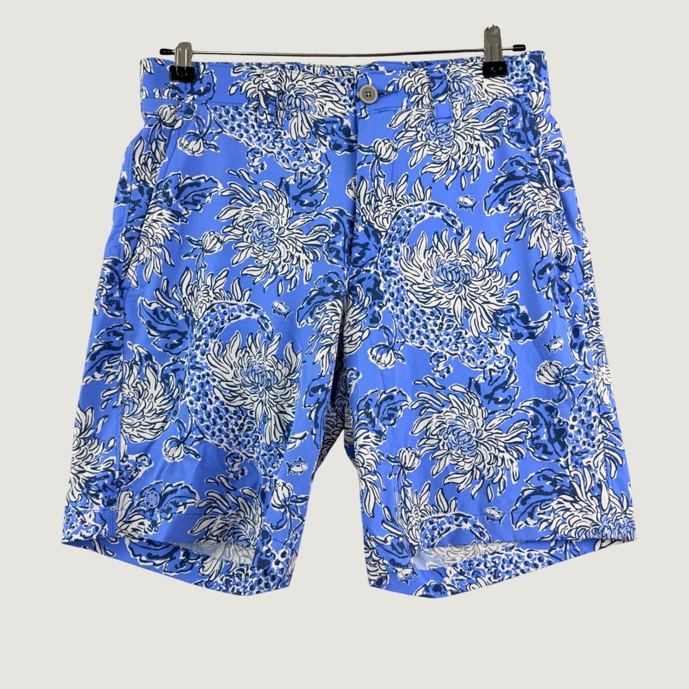 Lilly Pulitzer x Southern Tide Size 30 Brrr Blue Floral Short Preppy Performance